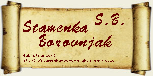 Stamenka Borovnjak vizit kartica